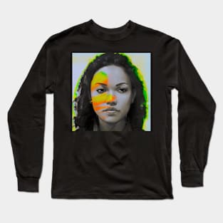 I'll Miss You - Glitch Art Abstract Portrait Long Sleeve T-Shirt